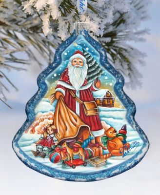 Nordic Santa Tree Glass Ornament
