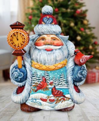 Scenic Santa with Cardinals Figurine