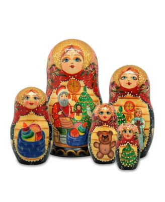 Night Before Christmas 5 Piece Russian Matryoshka Nested Doll