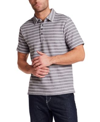 Men's Short-Sleeve Terry Striped Polo Shirt