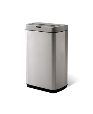 50L / 13 Gallon Butterfly Lid Stainless Steel Touchless Sensor Trash Can with Silent Close for Kitchen