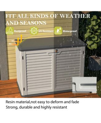 28 Cu. Ft. Lockable Outdoor Storage Cabinet Shed with Removable Shelf