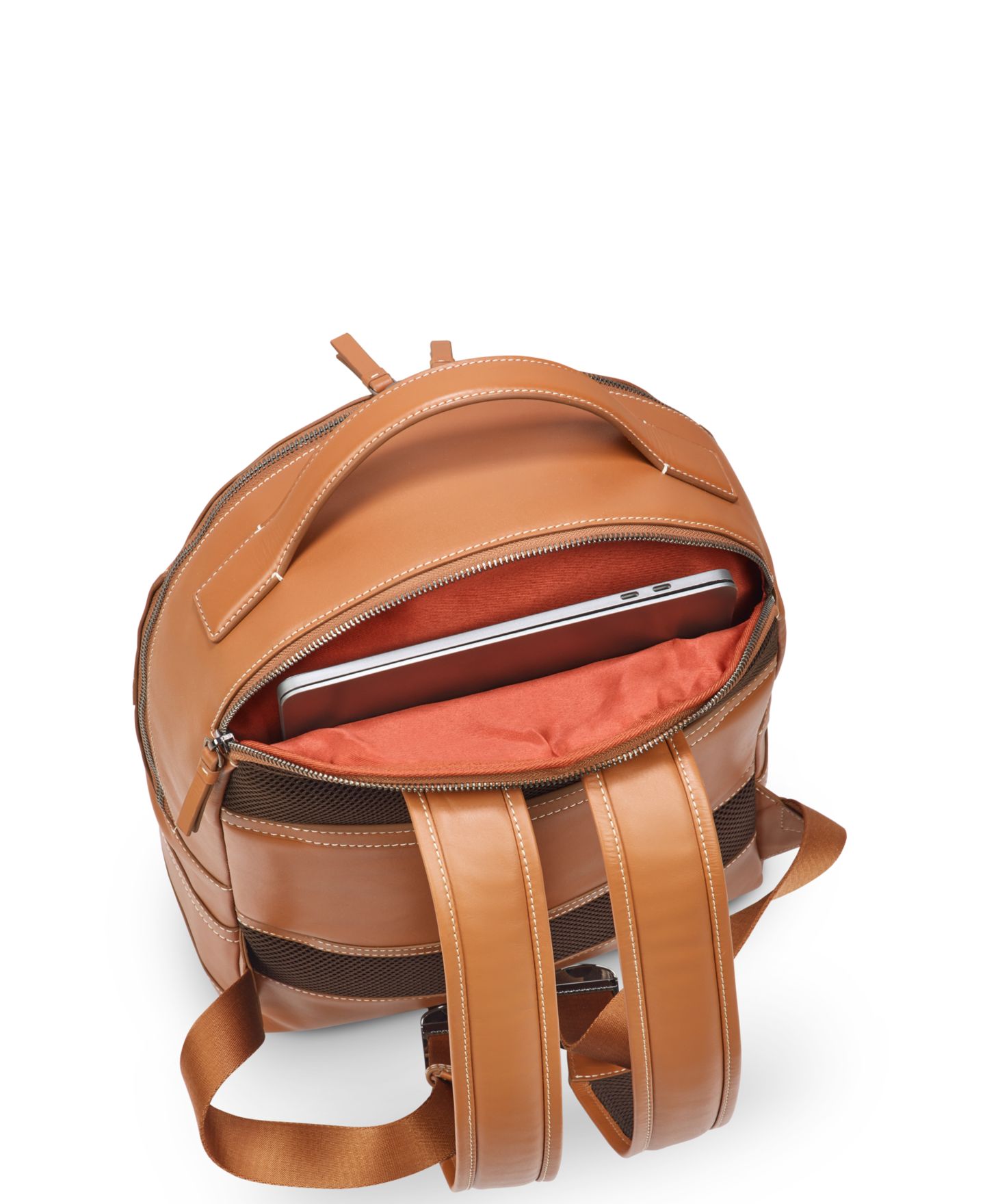Рюкзак Delsey Paris Chatelet 17" Leather, цвет: Коньячный — фото 4