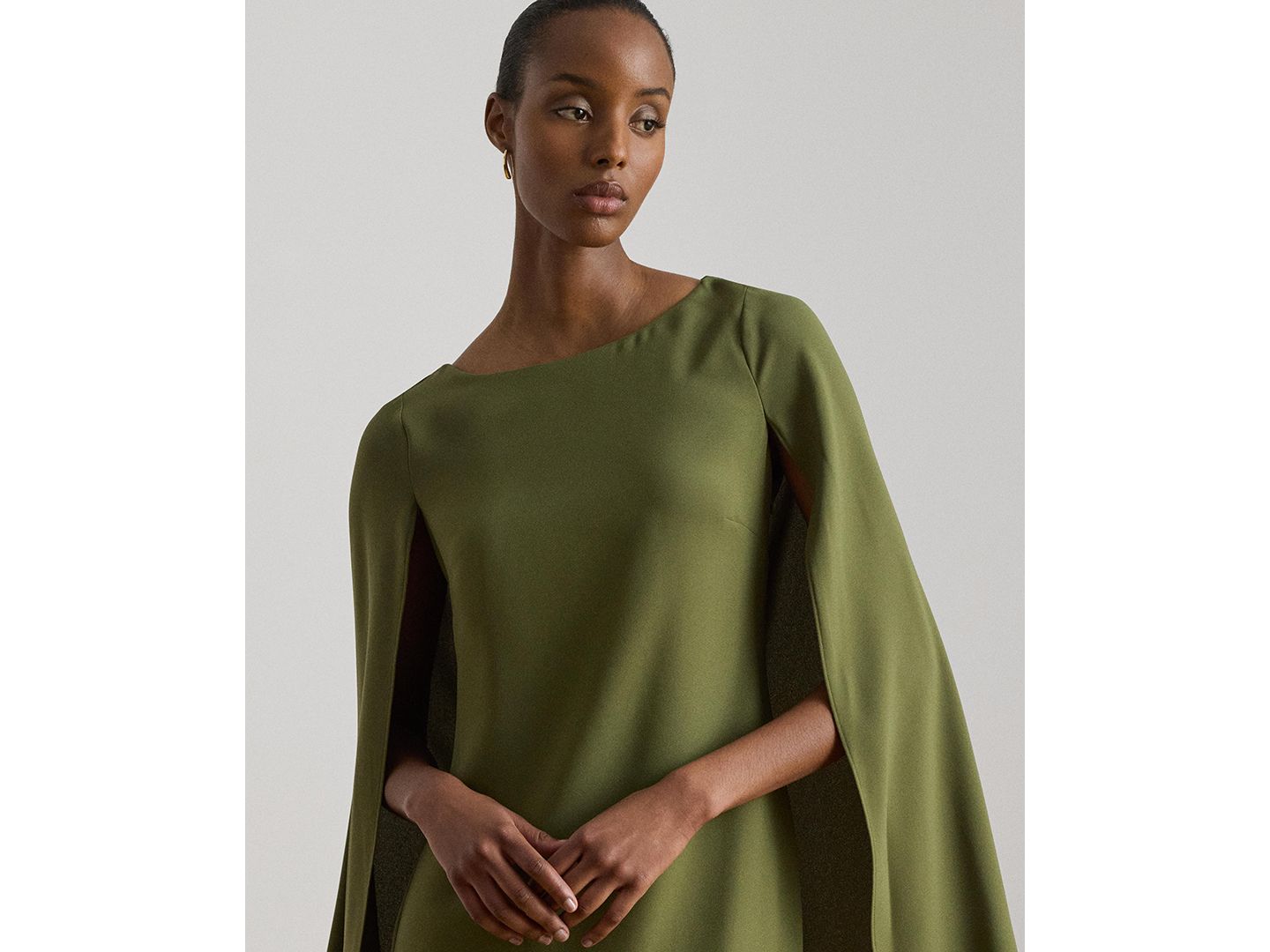 Женское платье Lauren Ralph Lauren Cape Georgette Cocktail, цвет: Зелёный — фото 3