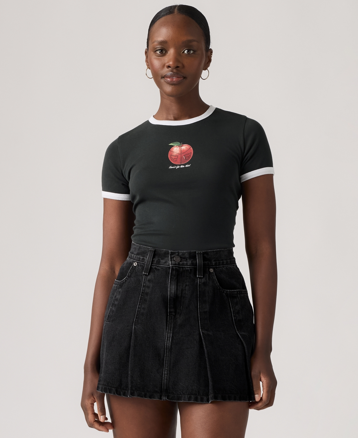 Levi's Women's Graphic Ringer Rickie T-shirt In Gray