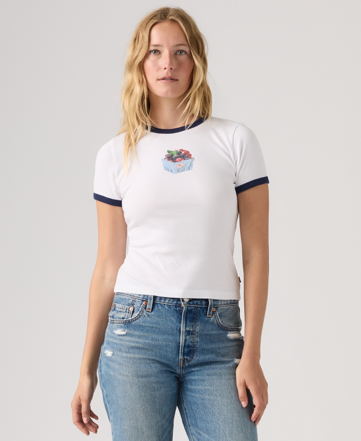 Levi's Women's Graphic Ringer Rickie T-shirt In White