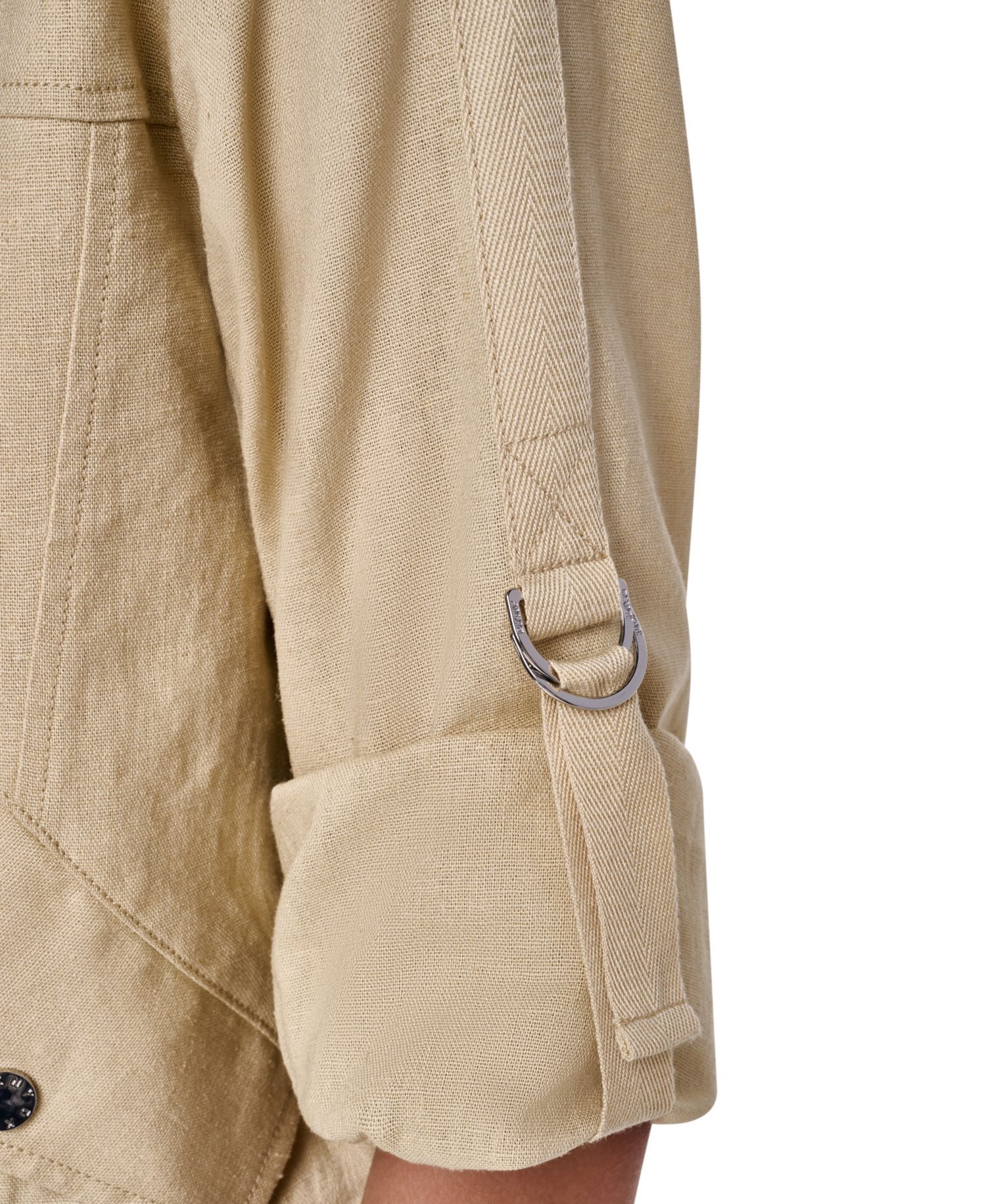 Women's Roll Tab Linen Bomber Jacket