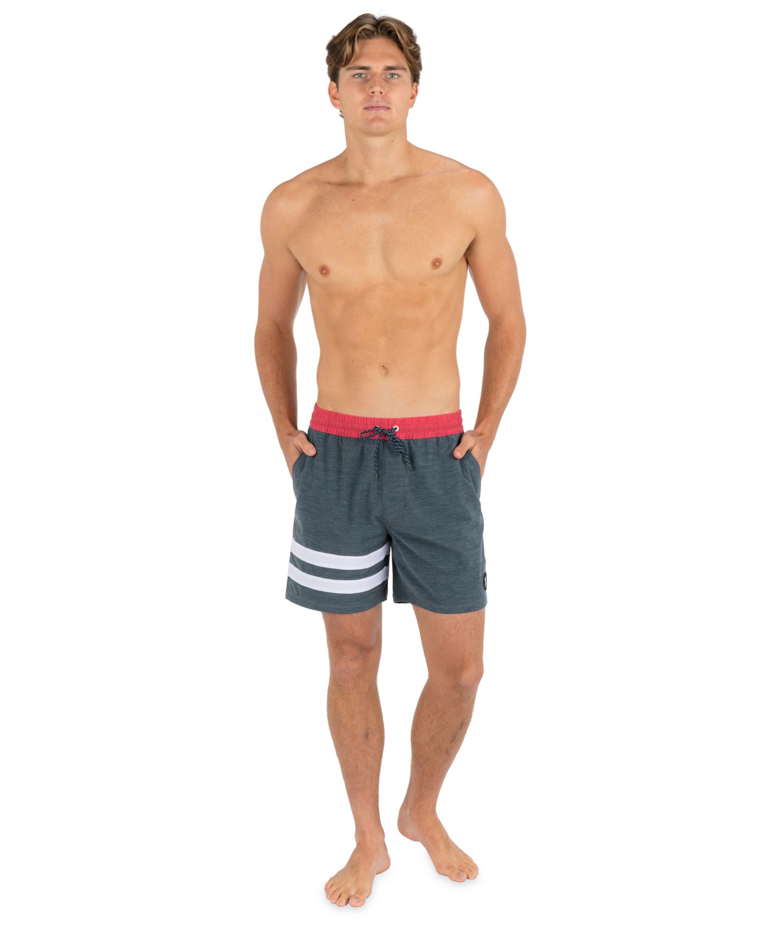 Men's Block Party Volley Stripe Swim Shorts