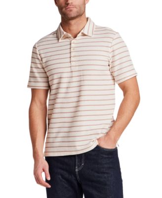 Men's Short-Sleeve Terry Striped Polo Shirt