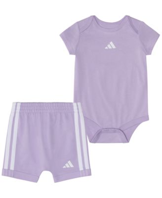 Baby Girls' Short-Sleeve Bodysuit and Shorts, 2-Piece Set 