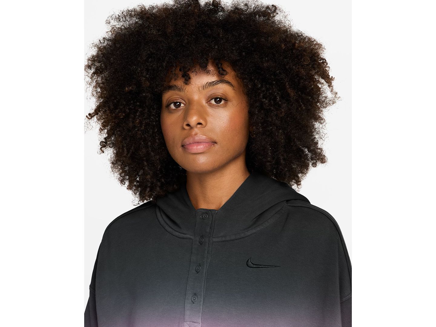 Женское худи Nike Sportswear Phoenix Fleece Oversized Henley, цвет: Синий — фото 11