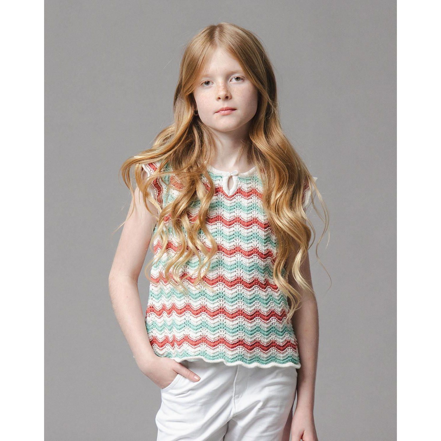 Girls Hope and Henry Organic Flutter Sleeve Sweater Top
