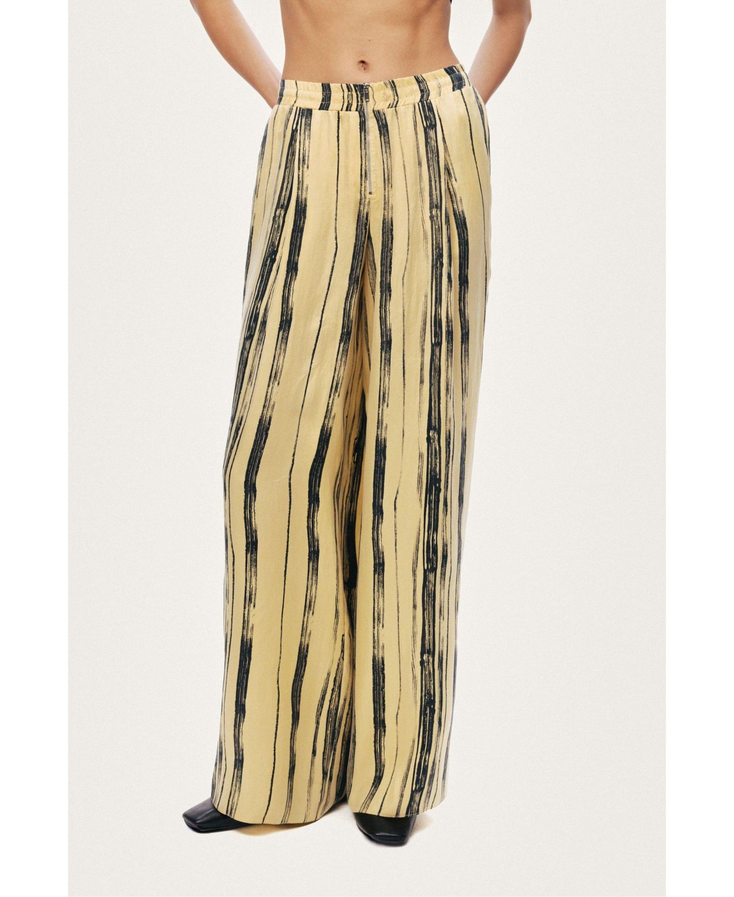 Women's Striped Wide-Leg Pants