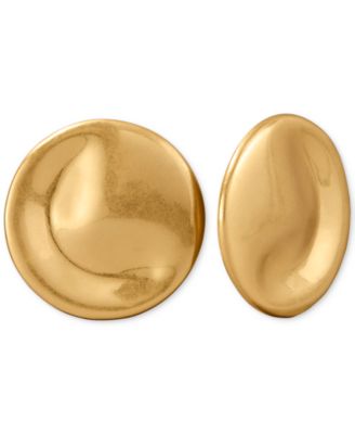 Donna Karan Worn 24k Gold Plated Oversized Wave Stud Earrings - Gold 95$