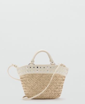 Women's Studs Raffia Handbag