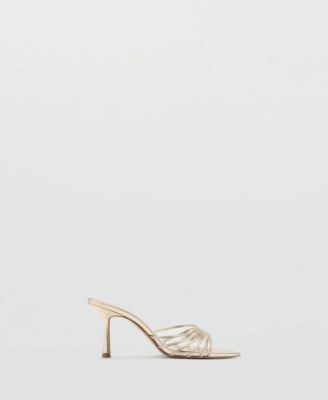 Women's Metallic Strappy Heeled Sandals