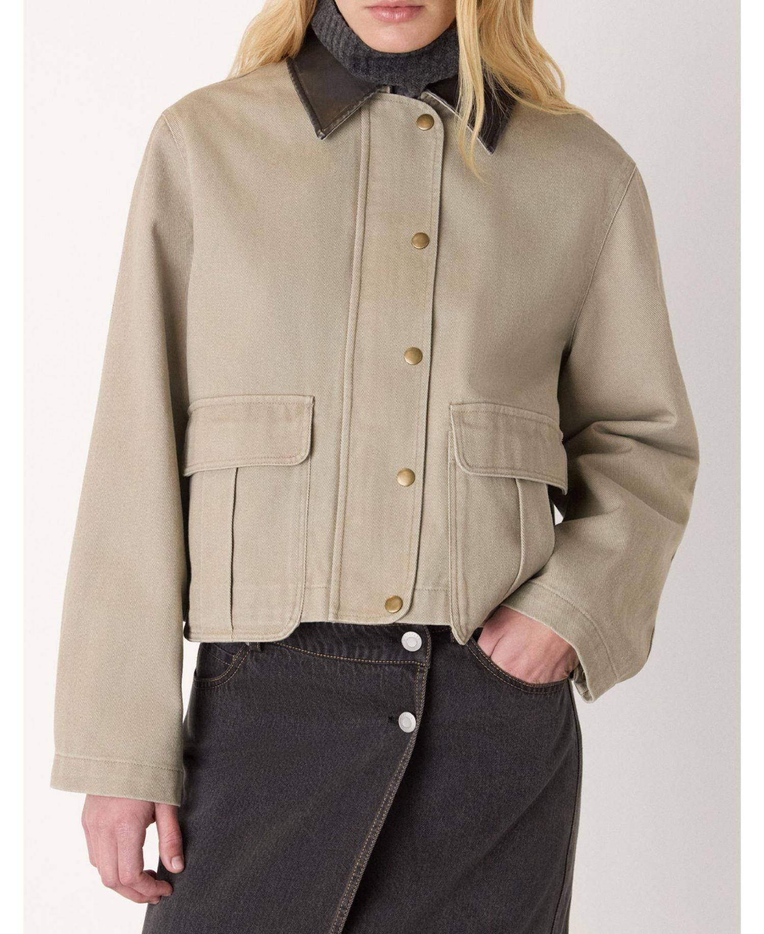 Women's Casual Contrast Collar Jacket