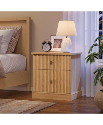 Adult 2-Drawer Nightstand, Engineered Wood Storage Bedside Table