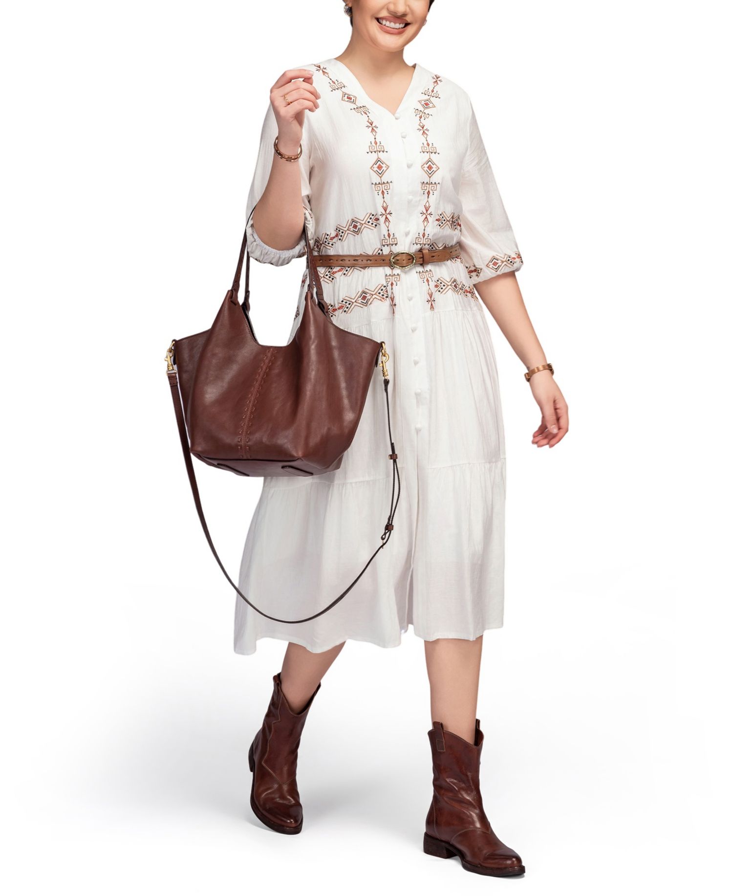 Magnolia Small Leather Tote Handbag