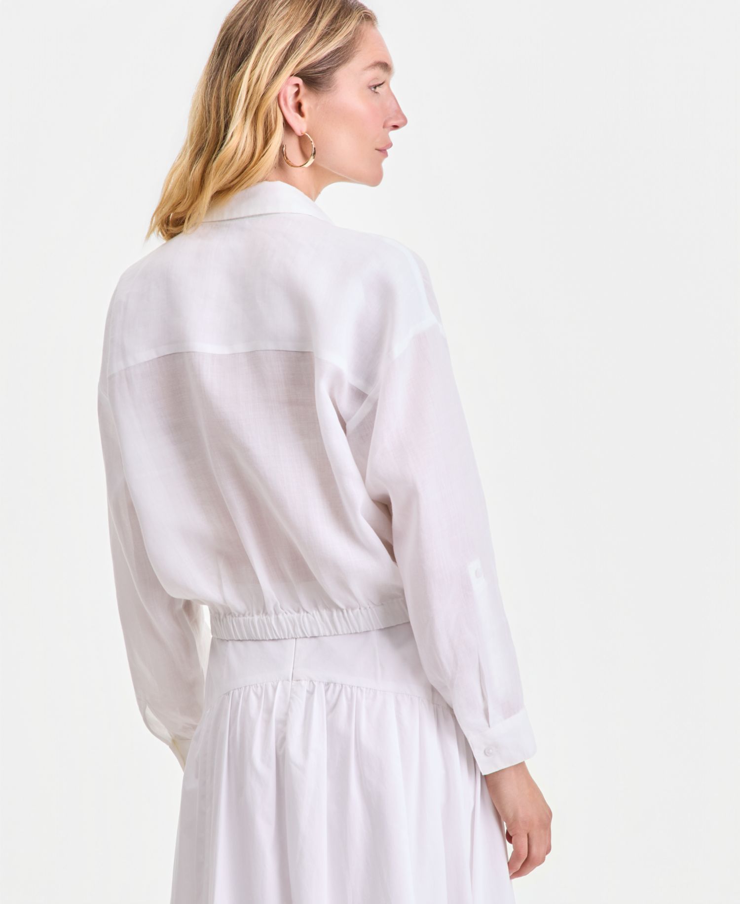 Women's Ramie Button-Front Tie-Hem Shirt