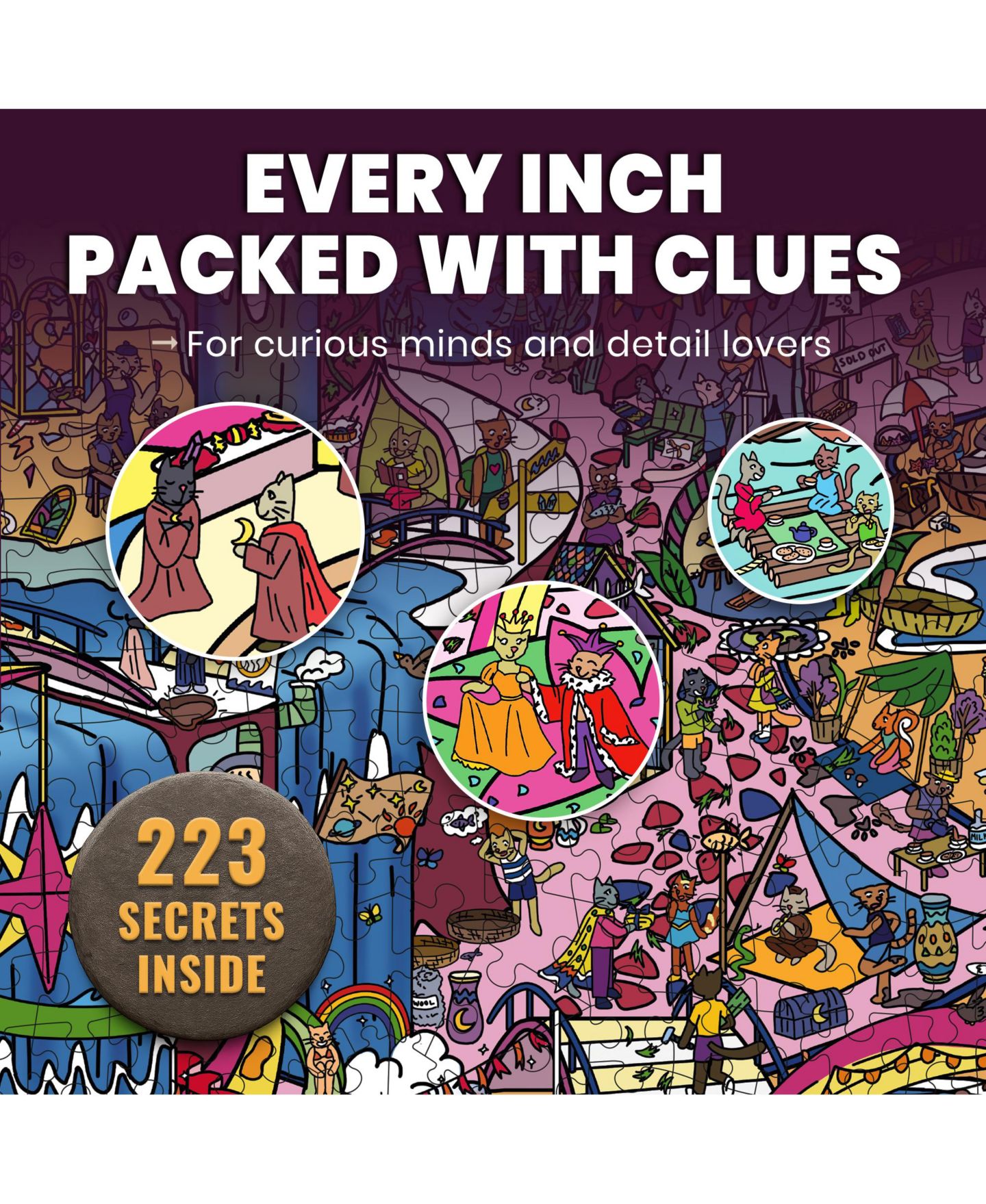 Детский пазл Quokka Blush Lotus Kingdom 1000-Piece Search-and-Find Audio Story Puzzle, Ages 14+, цвет: Пудровый — фото 3
