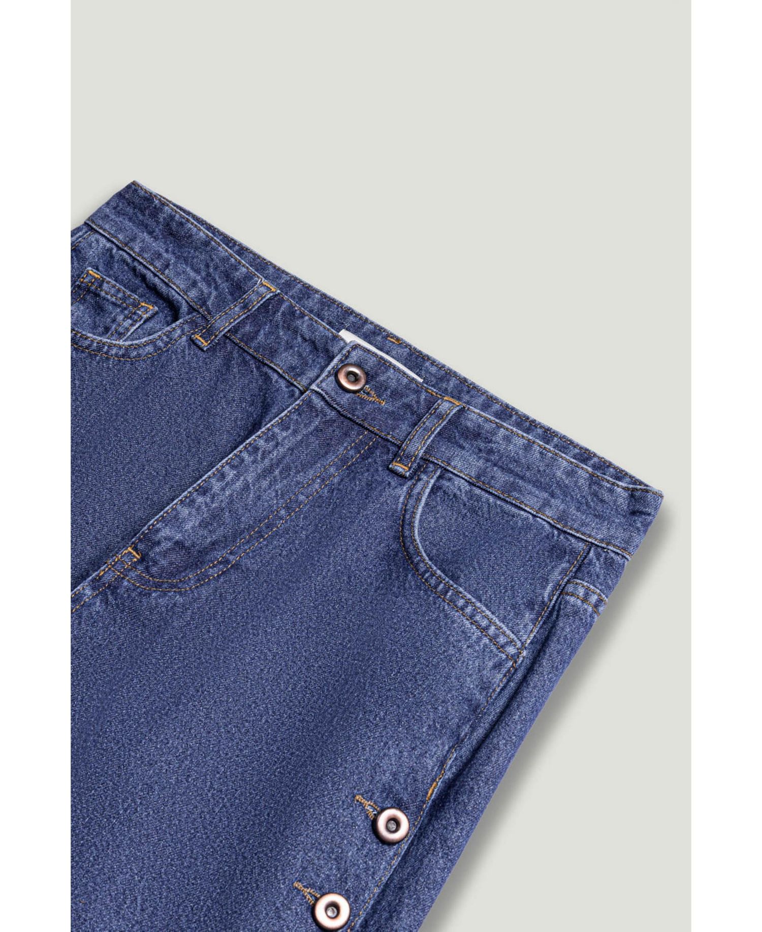 Women's Eyelet Detail Wide-Leg Denim Pants