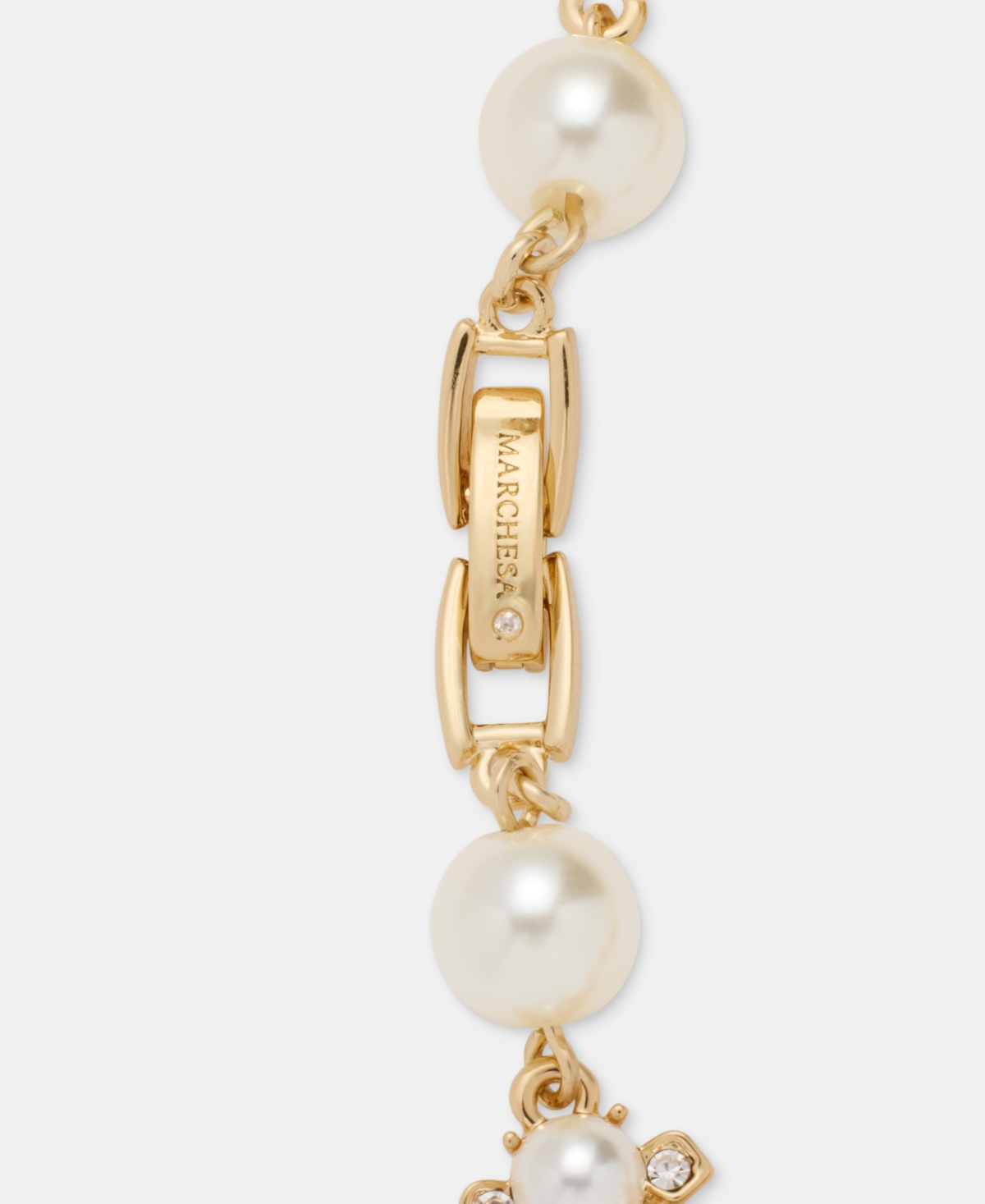 Marchesa Crystal & Imitation Pearl Flex Bracelet