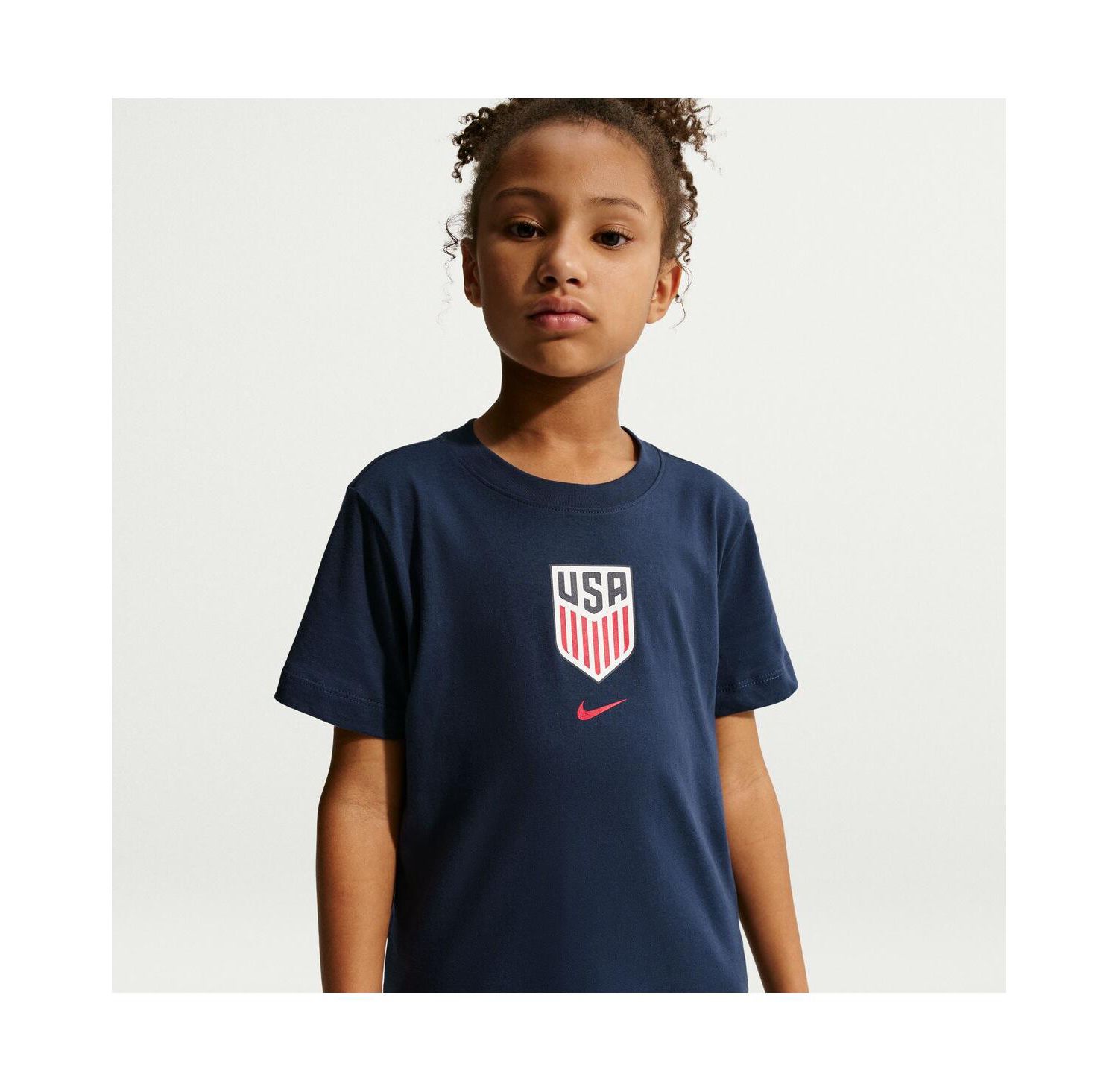 Big Boys and Girls Blue Usmnt Crest T-Shirt