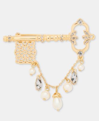Crystal & Imitation Pearl Key Pin 