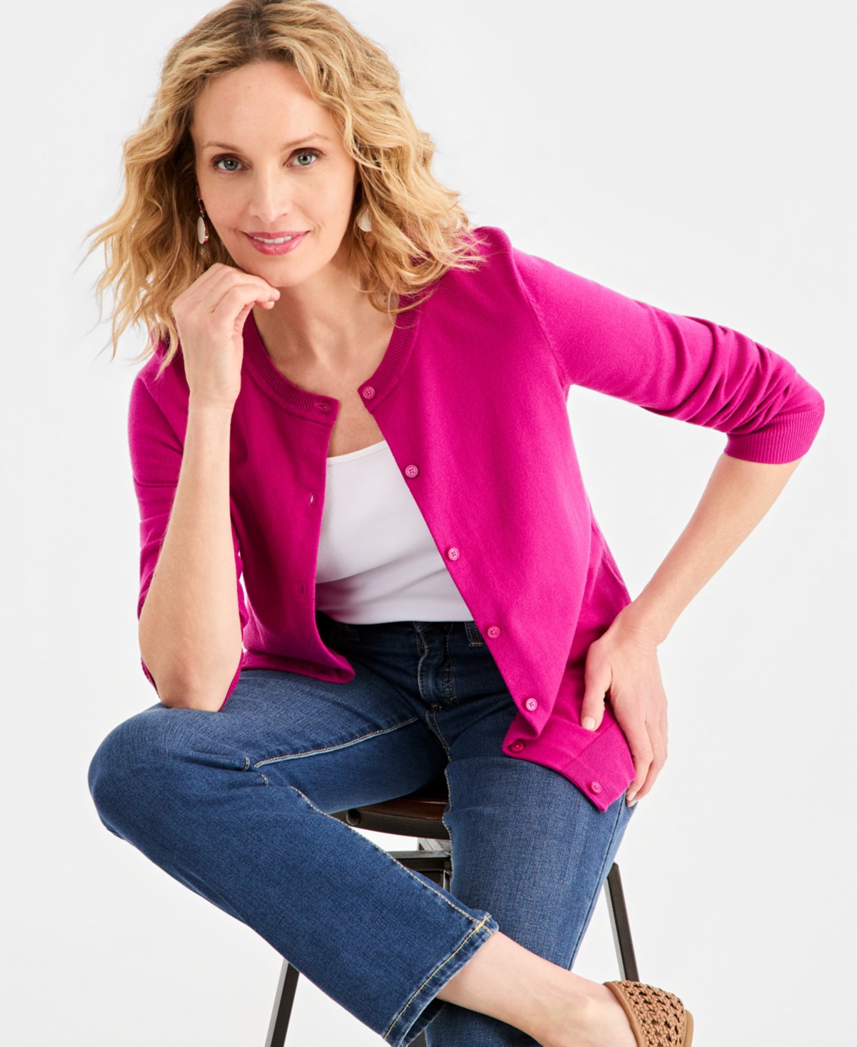 Женские Style & Co Women's Button-Down Long-Sleeve Cardigan — фото 4