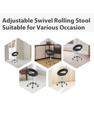 Adjustable Swivel Hydraulic Leather Salon Stool Rolling Chair,