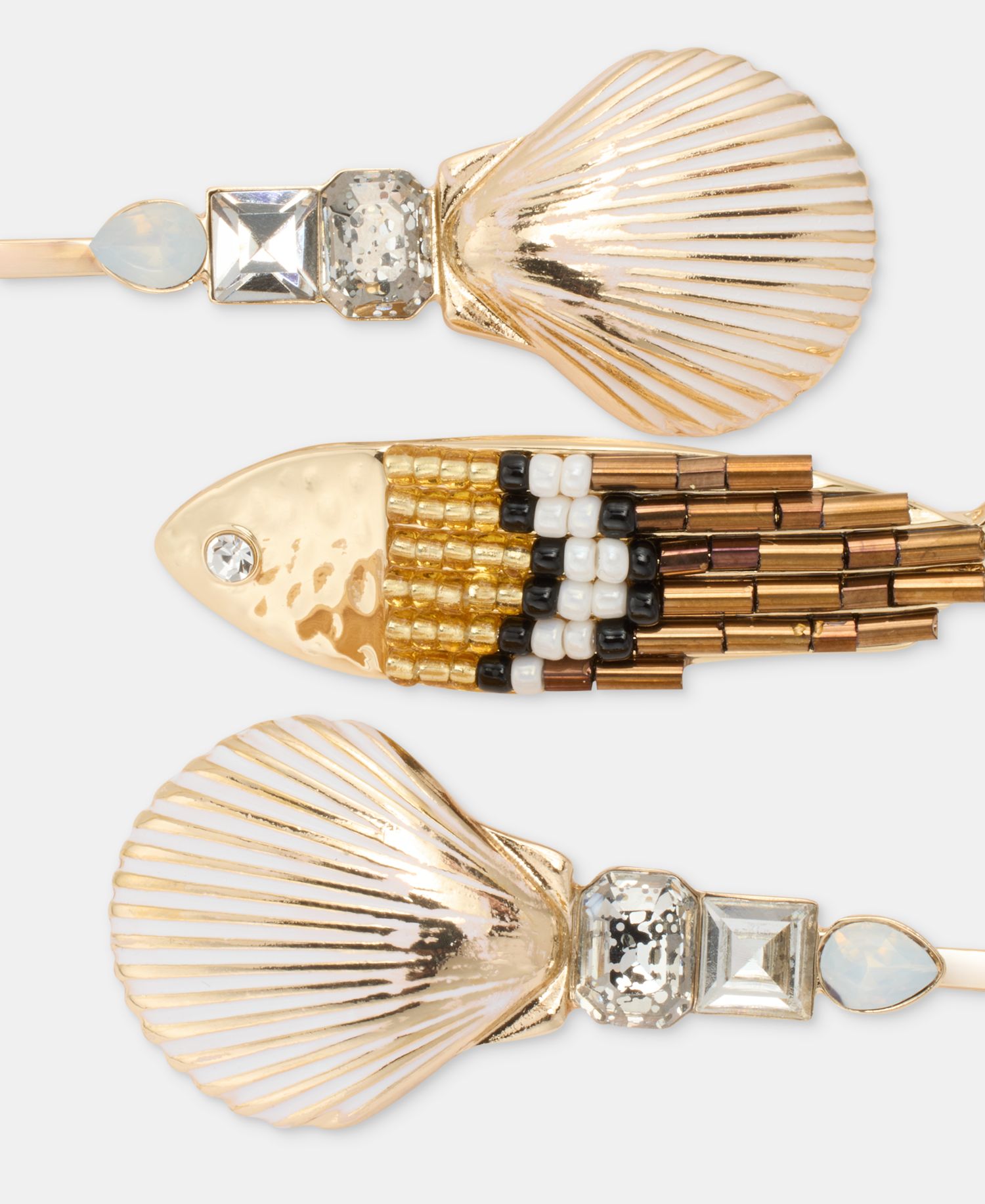 3-Pc. Beaded Sealife Bobby Pin Set