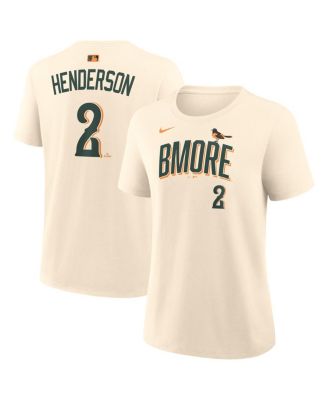 Women's Gunnar Henderson Cream Baltimore Orioles 2026 City Connect Name & Number T-Shirt