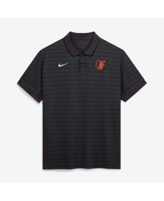 Men's Black Baltimore Orioles Authentic Collection Striped Victory Dri-FIT Polo Shirt