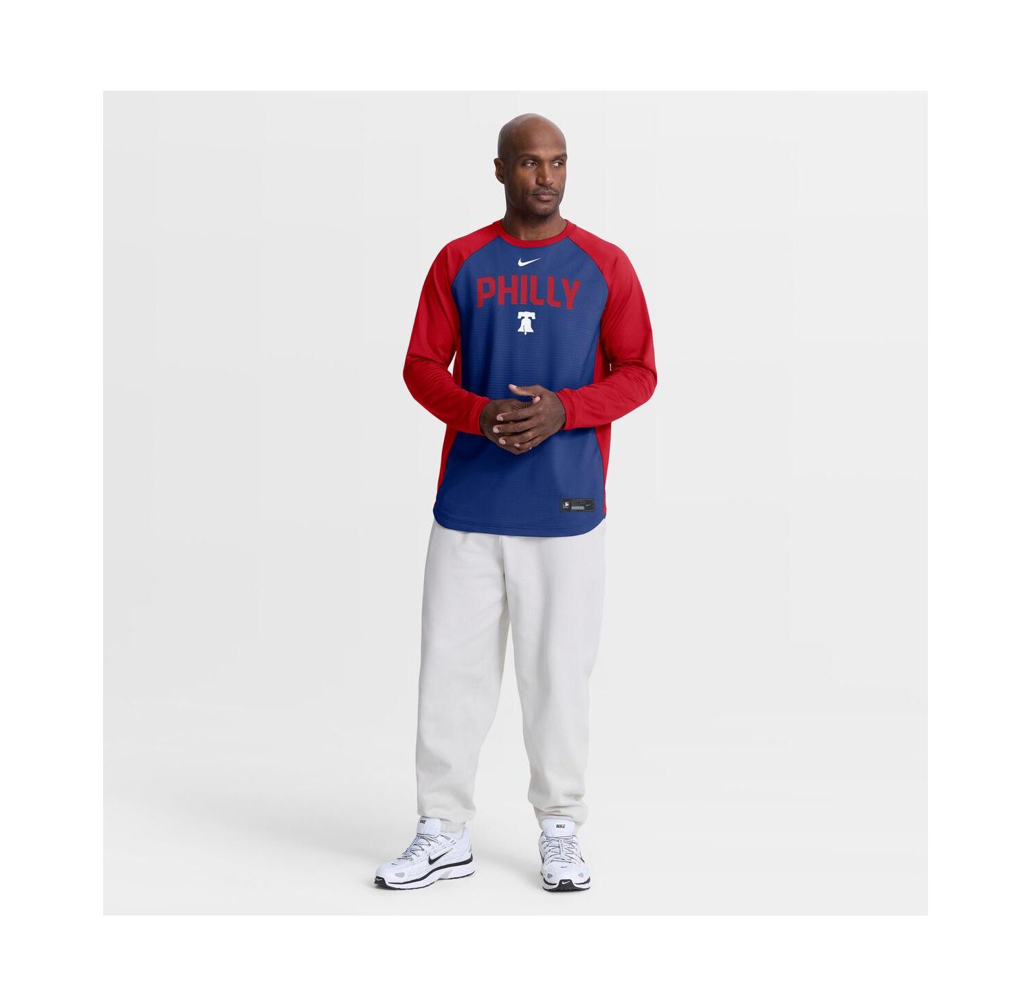Men's Royal Philadelphia Phillies Authentic Collection Raglan Dri-FIT Sweatshirt