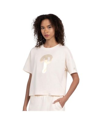 Women's Cream Philadelphia Phillies Pastels Boxy Cropped T-Shirt