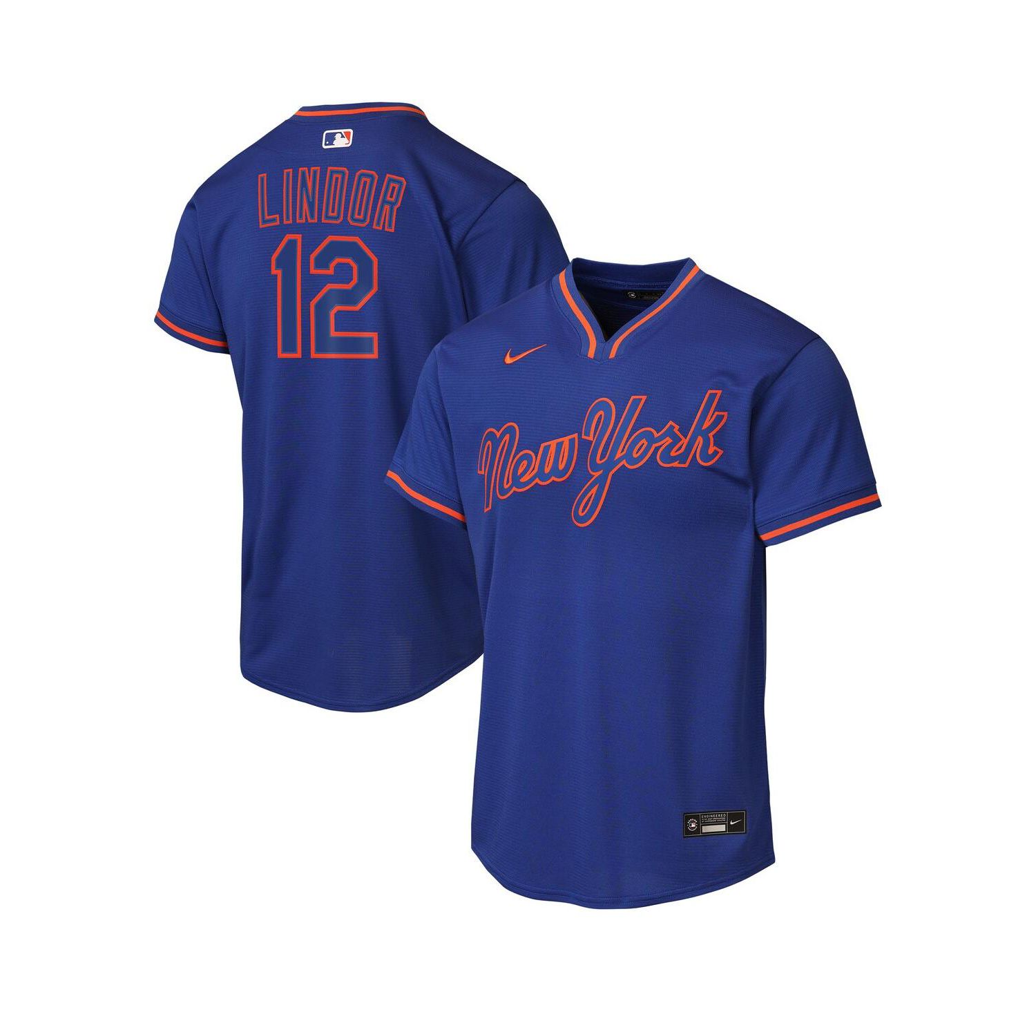 Big Boys and Girls Francisco Lindor Royal New York Mets Alternate Replica Jersey