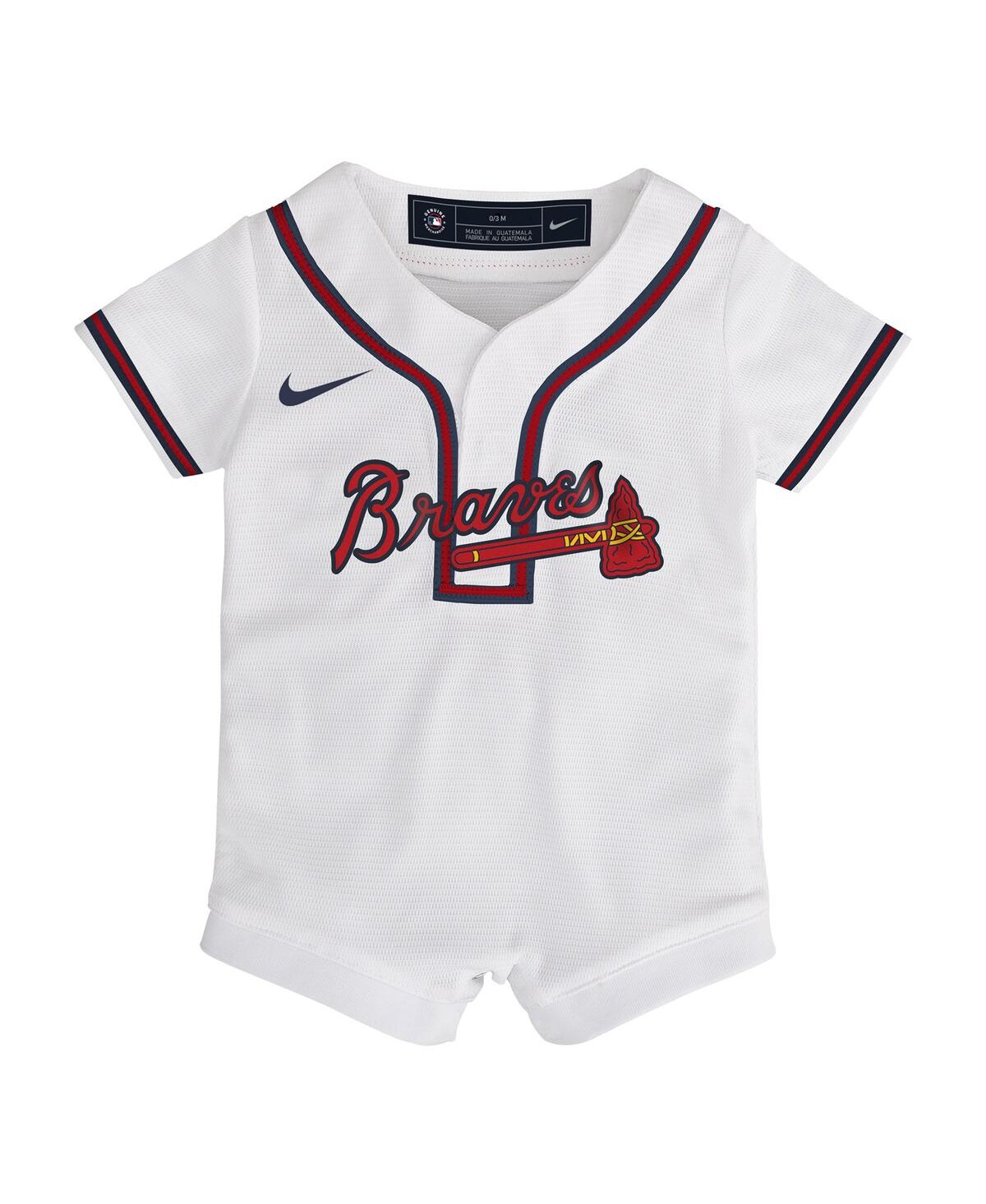 Nike Baby Boys and Girls White Atlanta Braves Home Replica Romper Jersey