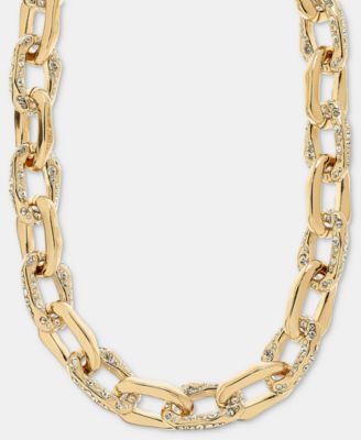 Pav&eacute; Link Collar Necklace, 16" + 3" extender