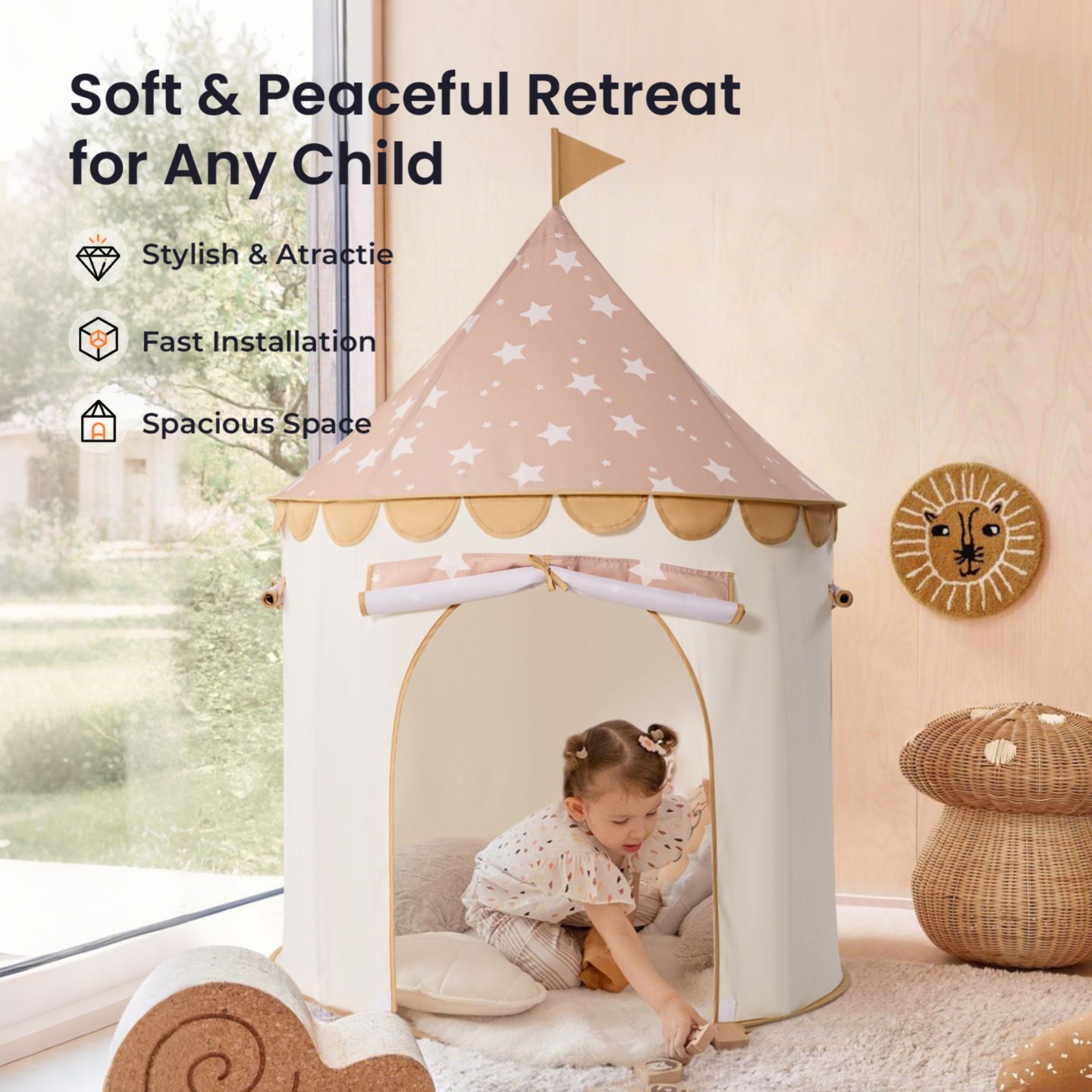 Детская игрушка Tiny Land Starry Indoor Play Tent, Ages 2+ — фото 2