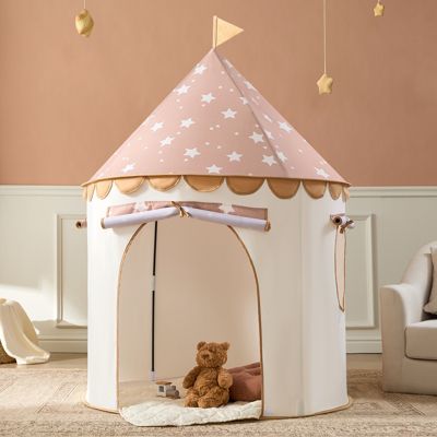 Kids Tent - Starry Khaki Indoor Toddler Tent for Girls & Boys, Portable Playhouse Toy for Imaginative Play