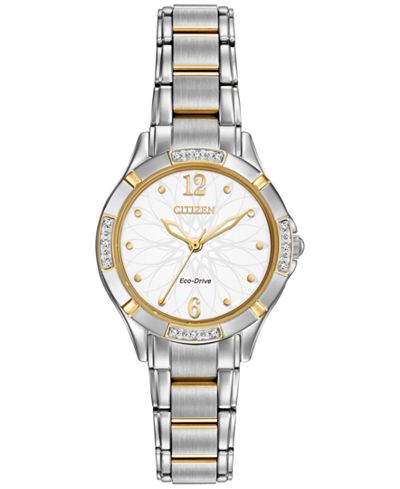Citizen Women's Eco-Drive Diamond Accent Two-Tone Stainless Steel ...