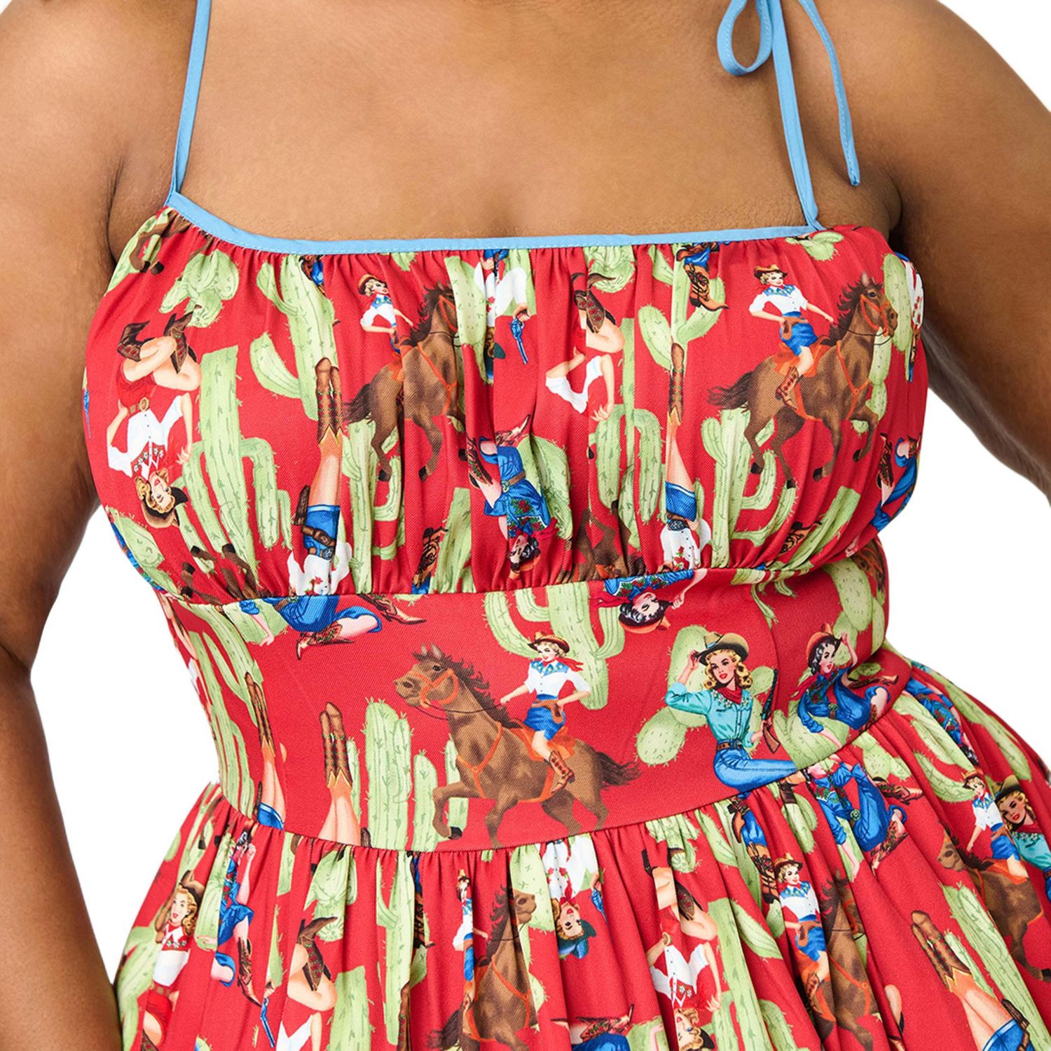 Women's Plus Size 1950s Cotton Swing Dress