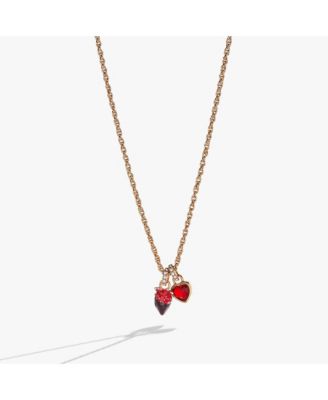 Chocolate-Covered Strawberry Duo Charm Pendant Necklace