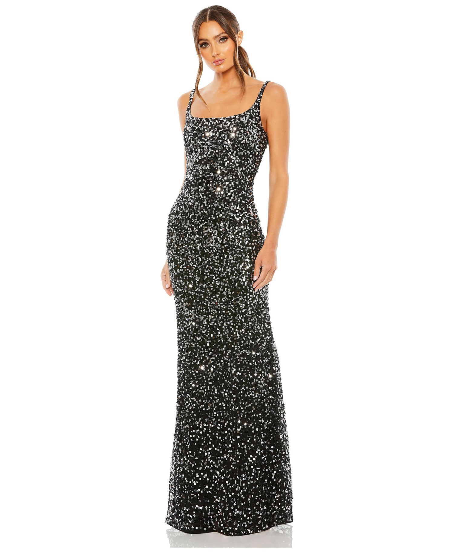 Petite Sequined Low Back Slip Gown