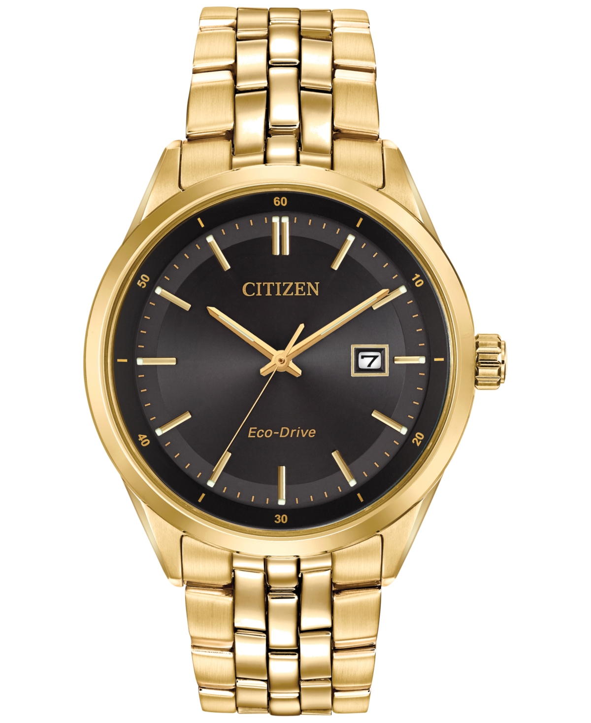 Men's Eco-Drive Gold-Tone Stainless Steel Bracelet Watch 41mm BM7252-51E - Gold