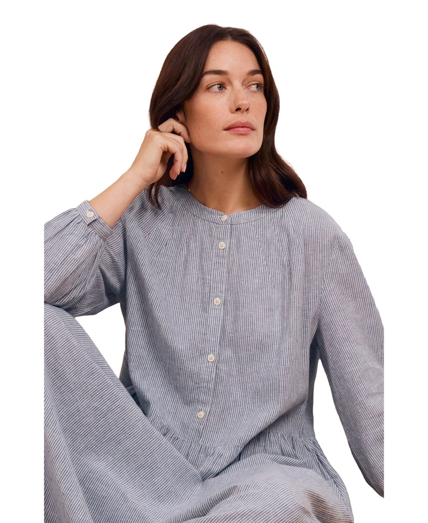 Women's Button Front Midi Shirt Dress