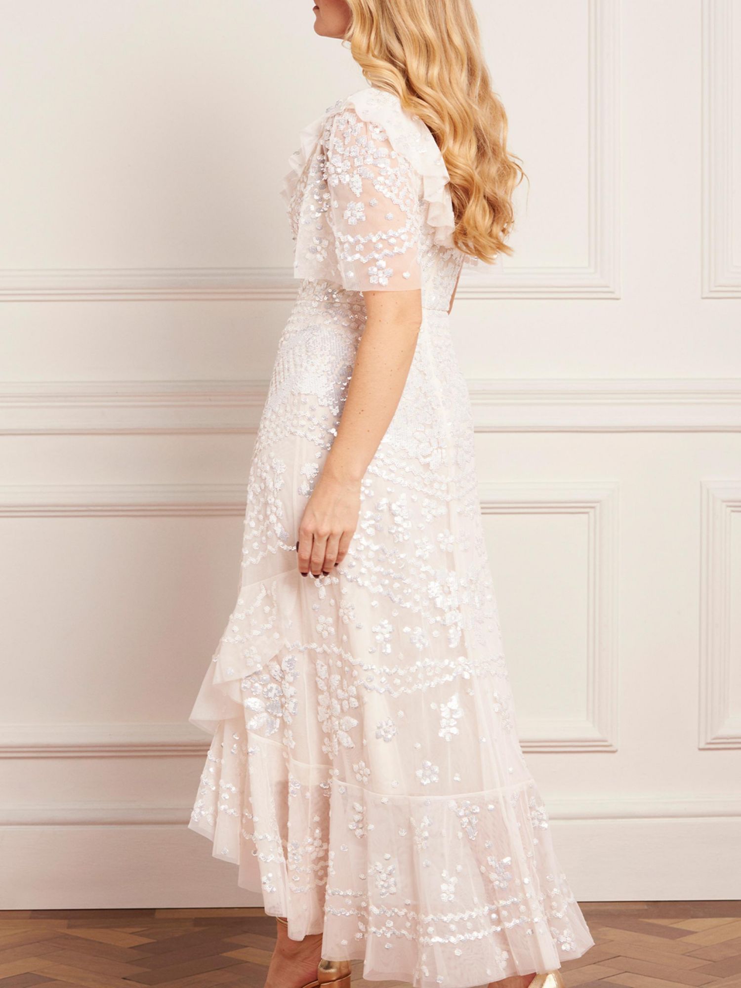 Women's Anais Sequin Frill Ankle Gown