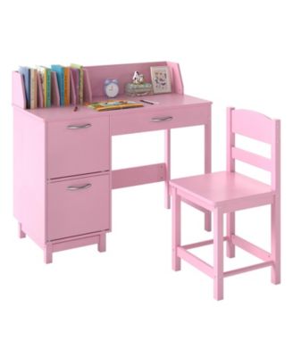 Wooden Kids Study Desk and Chair Set Student Workstation