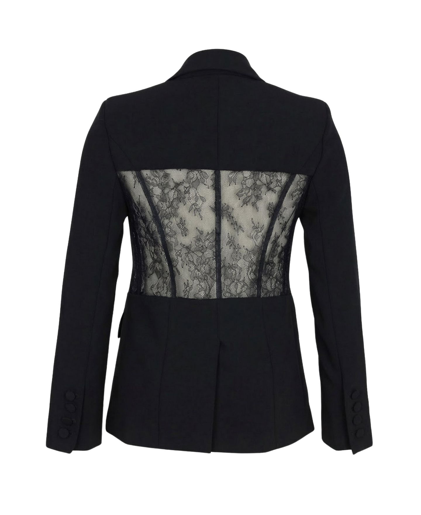 Женский пиджак Modenaire Lace Panel Deep V-Neck Tailored Blazer — фото 8